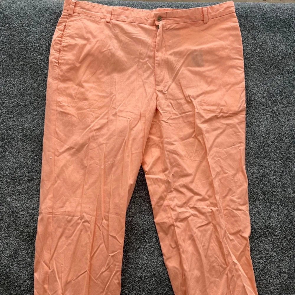 Bills Khakis M2 Model 2 Plain Front Standard Fit Poplin Pants Coral Orange 44